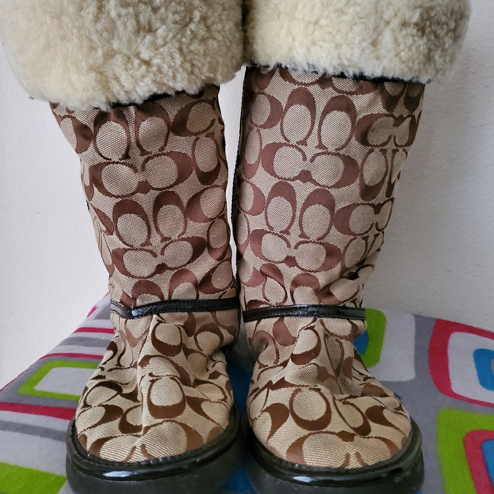 Brown coach boots